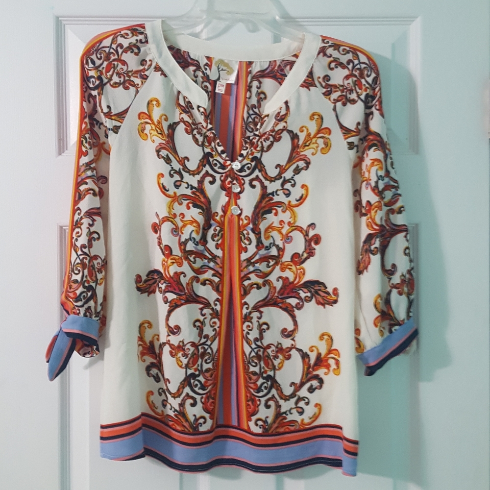 Anthropologie Multicolor Baroque Blouse